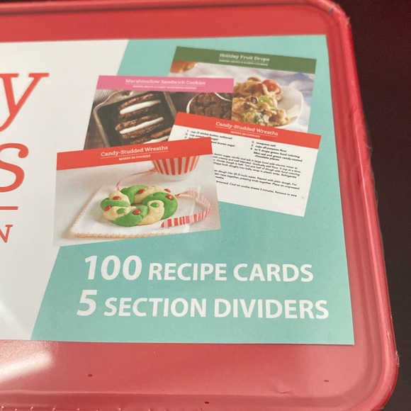 New In Tin Box 100 Recipe Cards With Dividers Box- Great Gift - Picture 4 of 8